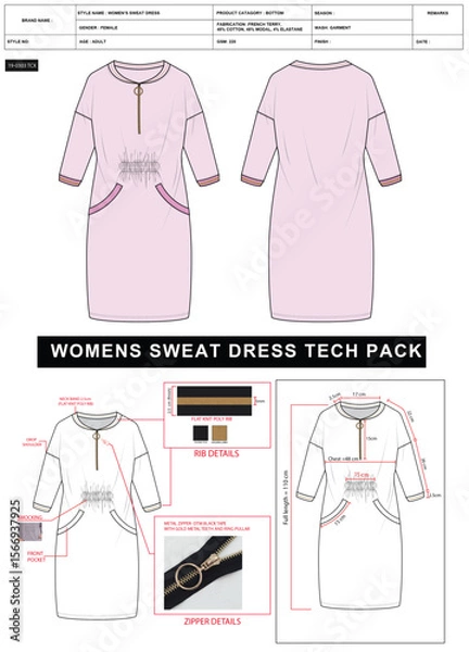 Fototapeta WOMENS SWEATdress tech pack