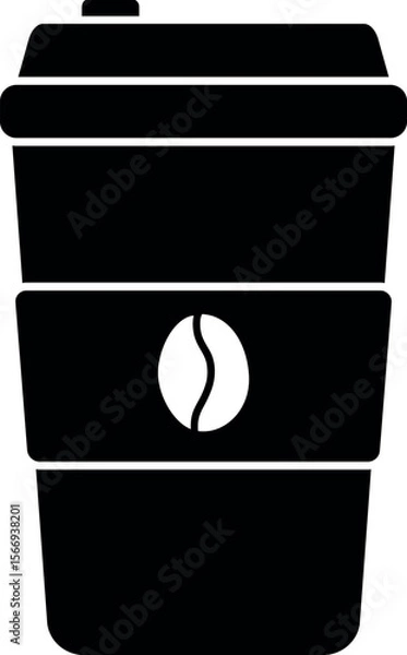 Obraz Hot coffee paper cup icon isolated. Vector illustration