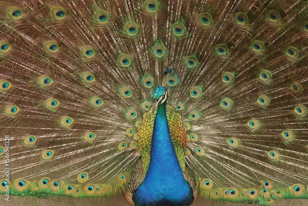 Obraz peacock with feathers out