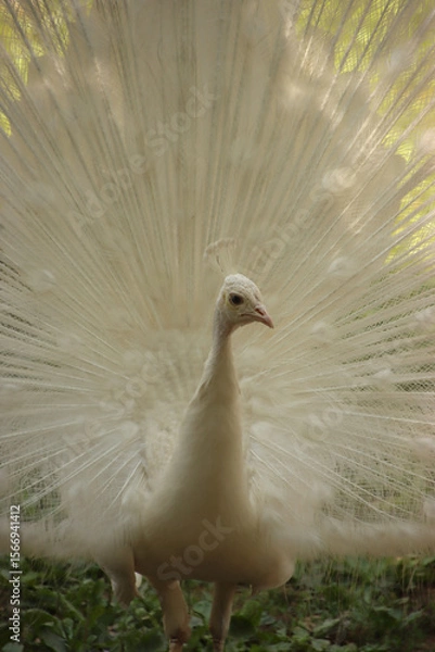 Obraz white peacock with feathers