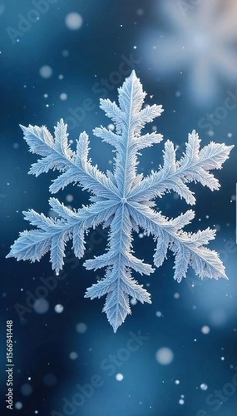 Obraz Stunning Close-Up of Intricate Snowflake Patterns Delicate Ice Crystals Showcase Winters Beauty and Symmetry, Perfect for Holiday or Nature Designs