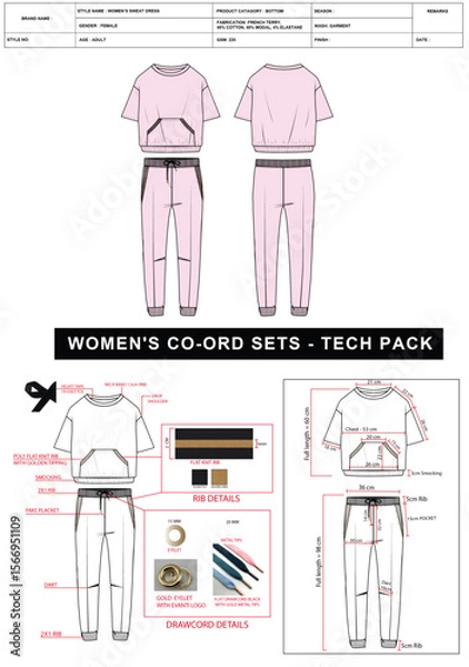 Fototapeta Women's Co-Ord Sets tech pack