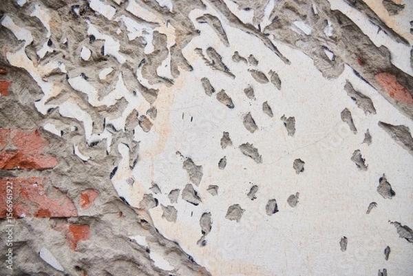 Fototapeta The texture of a brick wall with applied plaster
