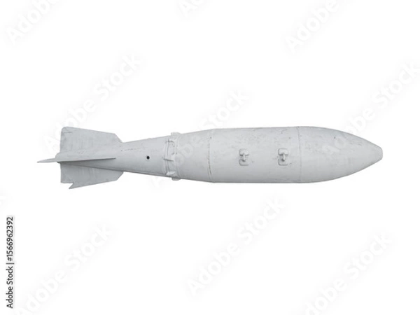 Fototapeta Soviet FAB-250 aerial bomb used in modern warfare is isolated.