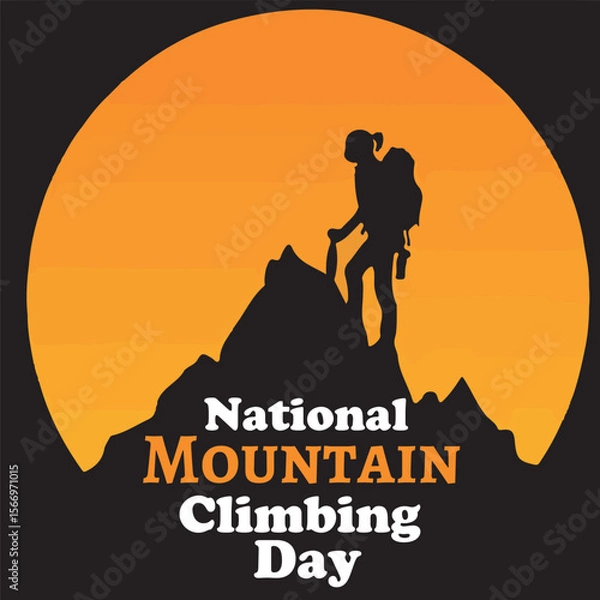 Obraz National Mountain Climbing Day vector logo
