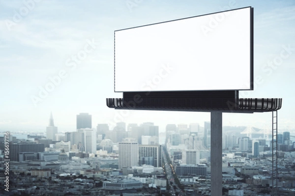 Fototapeta Empty billboard side