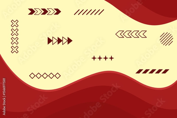 Obraz Geometric Abstract Background with Red and Yellow Elements