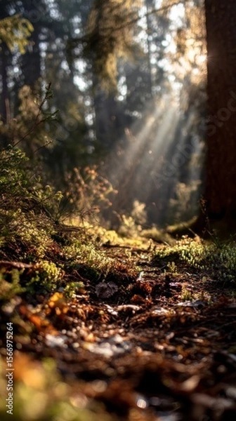 Obraz Sunlight through forest floor