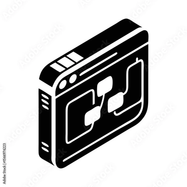 Fototapeta Isometric icon depicting workflow or sitemap on a computer or web browser