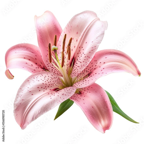 Obraz Beautiful pink lily flower nature scene view isolated on transparent background