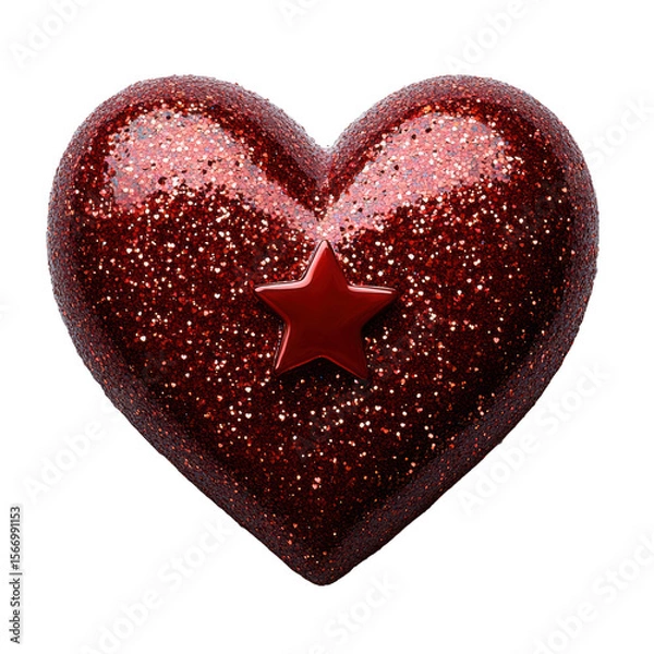 Obraz Festive heart decorations in a sparkling digital love environment isolated on transparent background