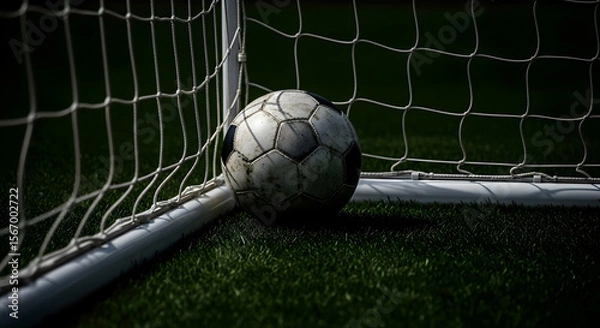 Obraz Soccer ball corner goal