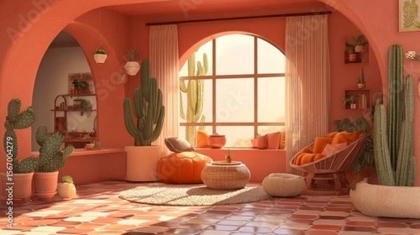 Obraz Warm interior design illustration