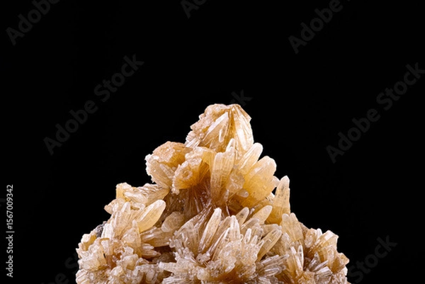 Fototapeta yellow Mimetite. Specimen from Tsumeb Mine, Namibia. macro photography detail texture background. close-up mineral crystal unpolished semi-precious gemstone