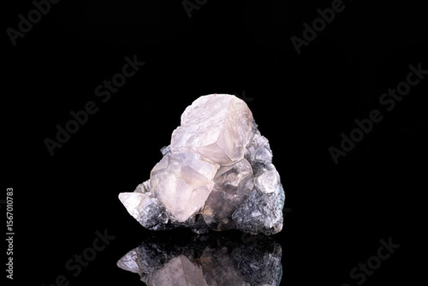 Fototapeta Smithsonite. Specimen from Tsumeb Mine, Namibia. photography isolated on black background. macro detail close-up mineral crystal unpolished semi-precious gemstone