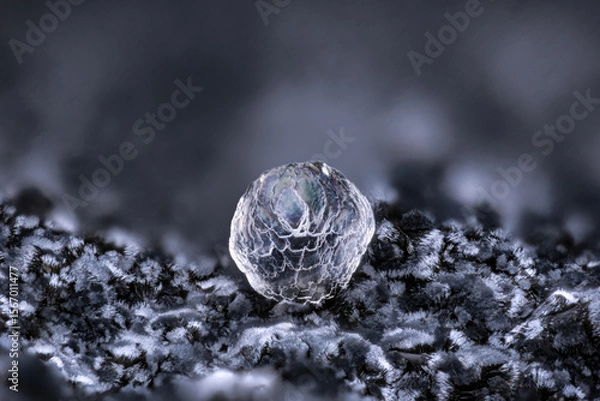 Obraz Wavellite on Kidwellite. Specimen from Fragas da Carvalhosa, Felgar, Portugal. Micro photography extreme close-up. microscope mineral crystal photography for Scientific use.