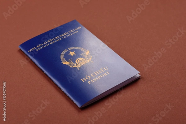 Obraz Vietnam passport for travelling, flying and doing business. Vietnamese document
