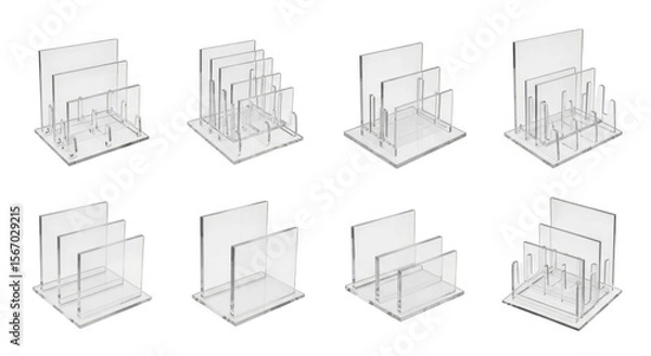 Fototapeta Modern Acrylic Display Stands for Organizing Documents, Brochures, or Photos in a Stylish Manner, isolated on a transparent background