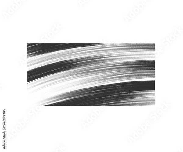 Fototapeta Black rectangle frame with brush strokes curved for decoration on an isolated transparent background. Template for banner, poster, etc.