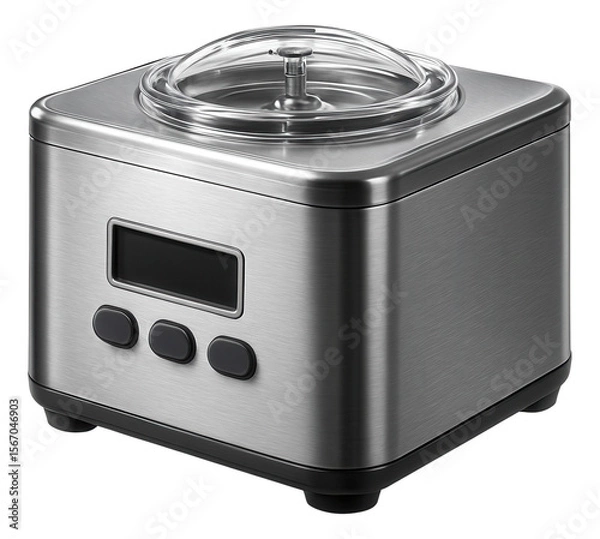 Fototapeta Automatic ice cream maker with a timer function, ensuring perfect texture in a busy family house.