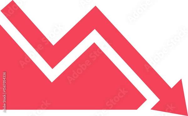 Fototapeta Graph going down and up sign with red arrows 