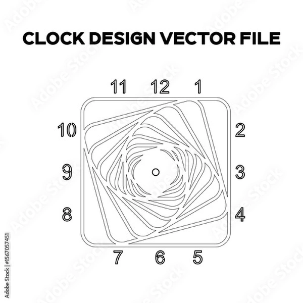 Obraz Square Clock Design. Clock Time Concept Design. Editable EPS file.