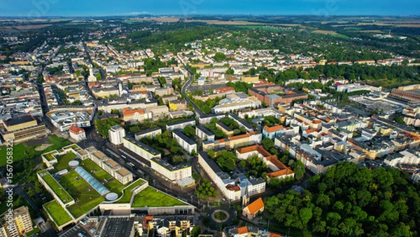 Obraz Aerial view of the old town Gera in Germany on a sunny afternoon in spring	
