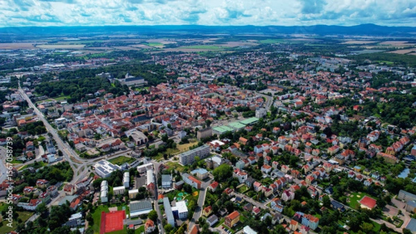 Obraz Aerial view of the old town Gotha in Germany on a sunny afternoon in spring	
