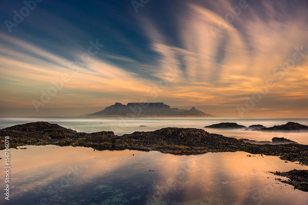 Obraz Table Mountain beach sunset