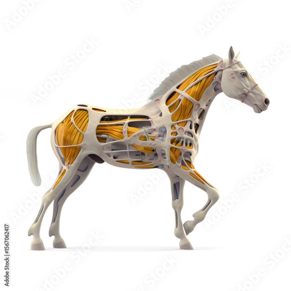 Obraz 3d rendered medically accurate illustration of the equine muscle anatomy on Transparent Background