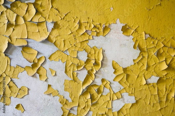 Obraz yellow peeling paint texture