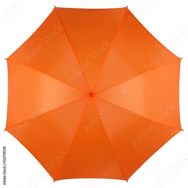 Fototapeta Orange umbrella isolated on white, top view