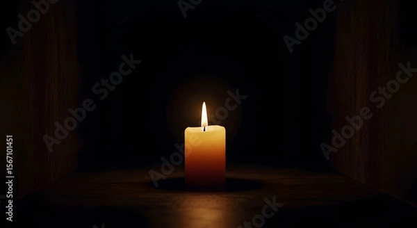 Obraz burning candle on a dark background
