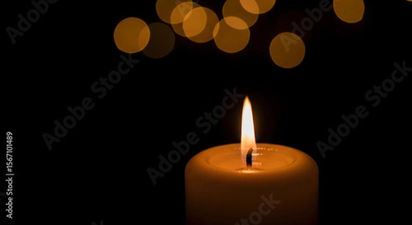 Obraz burning candle on a dark background