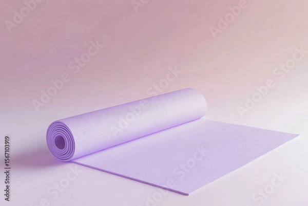Fototapeta Mindfulness and yoga theme with relaxing yoga mat roll for wellness design