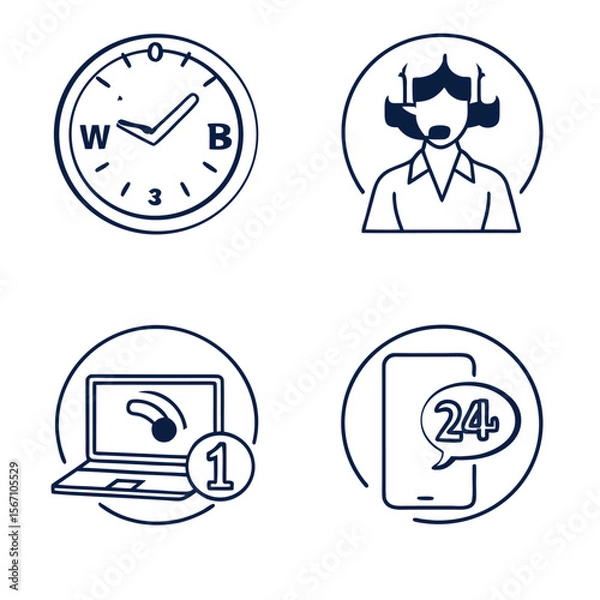 Obraz business icon set