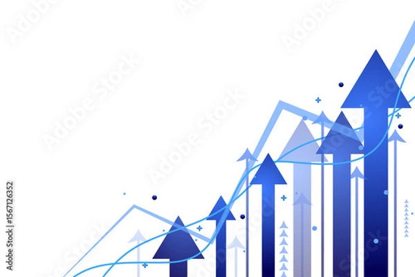 Fototapeta Stock market investment data and analysis finance graph. Business financial chart with moving up arrow graph.