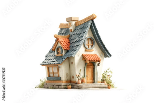 Obraz PNG Charming fairy tale cottage with whimsical architecture and cozy design