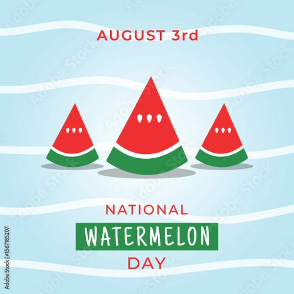 Fototapeta Vector National Watermelon Day Event Celebration Design
