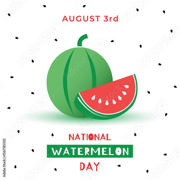 Fototapeta Vector National Watermelon Day Event Celebration Design