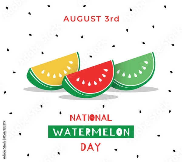 Fototapeta Vector National Watermelon Day Event Celebration Design