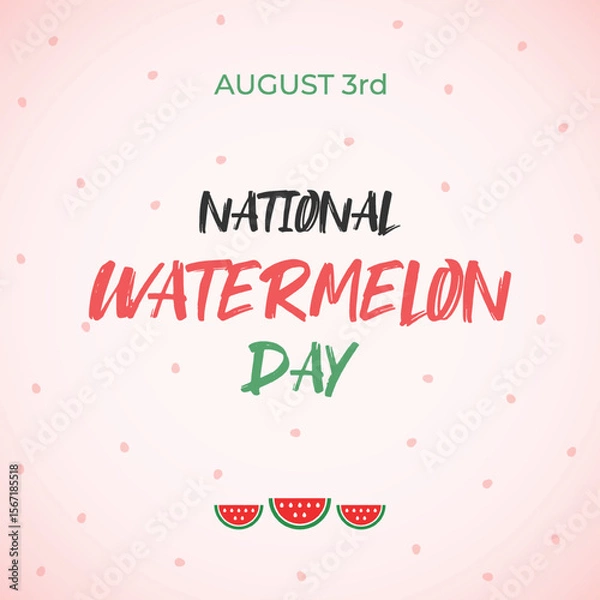 Fototapeta Vector National Watermelon Day Event Celebration Design