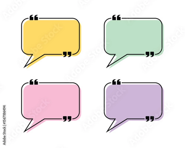 Fototapeta Vector Colorful Empty Frame For Quotes And Conversation Template Design