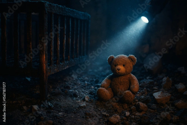 Obraz Teddy Bear - Arsonist Crime Scene