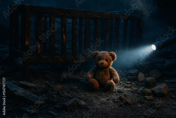 Obraz Teddy Bear - Arsonist Crime Scene