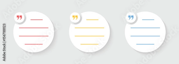 Fototapeta Vector Set of Circle Text Box For Quotes Text Talk
