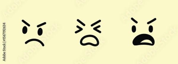 Fototapeta Vector Set of Emoticon Expression