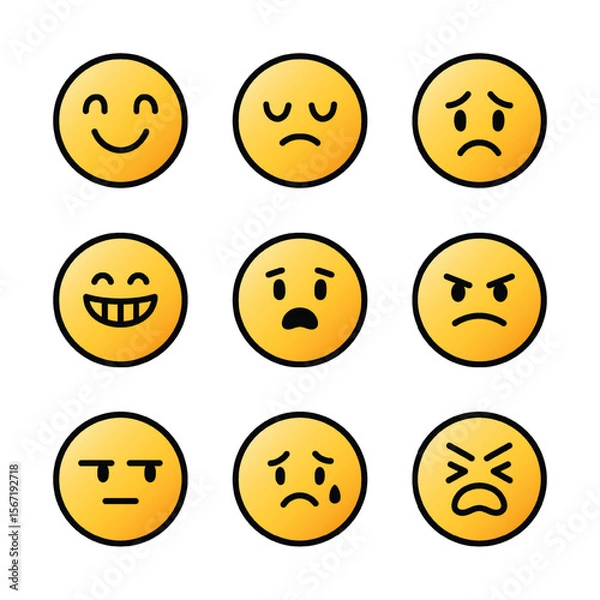 Fototapeta Vector Yellow Emoticon Icon Set