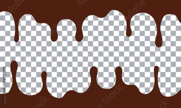 Fototapeta Vector Chocolate Falling Drops On Transparent Background