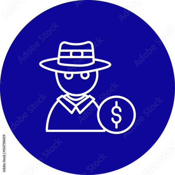 Fototapeta Fraud  Vector Line Pink Circle Icon Design